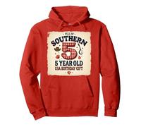 5 And Full of Southern Charm USA Regalo di Compleanno Felpa con Cappuccio, Unisex per Adulti, Rosso, XL