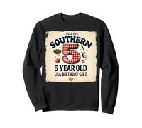 5 And Full of Southern Charm USA Regalo di Compleanno Felpa, Unisex per Adulti, Nero, XL