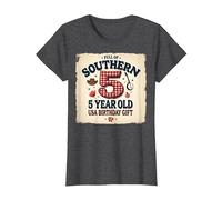 5 And Full of Southern Charm USA Regalo di Compleanno Maglietta, Donna, Grigio Scuro, XS
