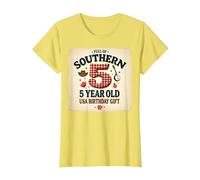 5 And Full of Southern Charm USA Regalo di Compleanno Maglietta, Donna, Limone, XS