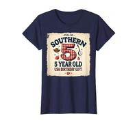 5 And Full of Southern Charm USA Regalo di Compleanno Maglietta, Donna, Navy, M