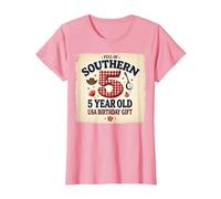 5 And Full of Southern Charm USA Regalo di Compleanno Maglietta, Donna, Rosa, XXL