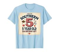 5 And Full of Southern Charm USA Regalo di Compleanno Maglietta, Uomo, Celeste, 3XL