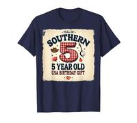 5 And Full of Southern Charm USA Regalo di Compleanno Maglietta, Uomo, Navy, 6XL