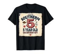 5 And Full of Southern Charm USA Regalo di Compleanno Maglietta, Uomo, Nero, 6XL