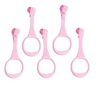 5 anelli di plastica per assistente di camminata per culla, per tirare su e appendere il bambino, strumento per fare pratica (rosa)
