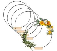 5 anelli in metallo da 25 cm, per fai da te, anelli in metallo in filo di ferro, spessore circa 3 mm, anello in metallo con piede, anelli decorativi da appendere, per decorazioni da tavolo di nozze e