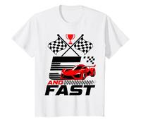 5 Anni 5 ° Compleanno I'm Five And I'm Fast Red Racecar Maglietta