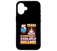 5 anni Axolotly Awesome Cute Axolotl 5° compleanno bambini Custodia per iPhone 16