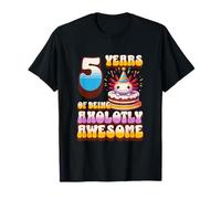 5 anni Axolotly Awesome Cute Axolotl 5° compleanno bambini Maglietta