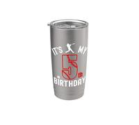 5 Anni Buon Compleanno È Il Mio 5 ° Compleanno Baseball Bicchiere termico in acciaio inox doppia parete