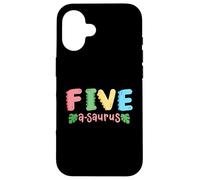 5 anni Cinque Saurus Kids Dinosauro 5° compleanno Famiglia Custodia per iPhone 16