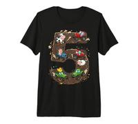 5 Anni Compleanno Fattoria Animali Trattore Maglietta Premium