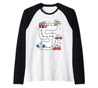 5 Anni Compleanno Kid Ambulanza Fire Truck Polizia Auto Maglia con Maniche Raglan