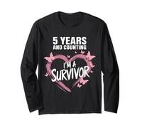 5 Anni e contando Sono Un Mese Sopravvissuto al Cancro al Seno Maglia a Manica
