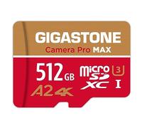 [5 Anni Recupero Dati Gratuito] GIGASTONE 512 GB Scheda MicroSDXC, Camera Pro MAX, Scheda di Memoria A2 V30 per Gopro, Action Cam, 4K UHD Video, Fino a 160/100 MB/s, UHS-I U3 C10 con Adattatore