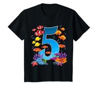 5 anni sotto il mare compleanno oceano pesce tema 5° regalo Maglietta