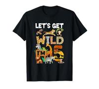 5 anni Zoo Compleanno Safari Jungle Animal 5Th Bday Maglietta