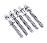 5 aste di tensione cromate per tamburo, 45/55/65/75 mm, per riparazione rullante Tom, 75 mm, argento
