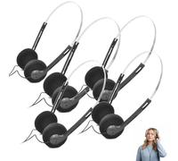 5 auricolari neri retrò over-Ear, mini stereo Lightweight Headphones with cord,80s 90s Vintage Headset Wired,Hi-Fi Stereo Earphone,for Most Mobile Phones Playback Pevices,Cassette Player