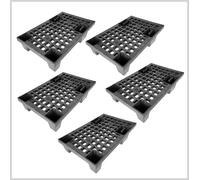 5 BANCALI PALLET PLASTICA IMBALLAGGIO LEGGERO ROBUSTO 60X40X13 CM PORTATA KG 300