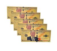 5 banconote Trump in oro 2024, 100 presidente Donald Trump autentiche placcato oro 24 kt
