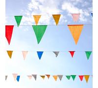 5 bandiere in tessuto XXL lunghe 100 metri, colorate, da appendere, per uso interno ed esterno, come decorazione per feste, celebrazioni e compleanni, UVM. (5 pezzi)