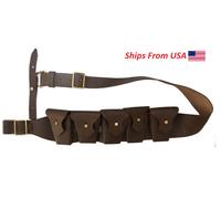 5 Bandolier a cinque tasche P1903 WWI & WWII munizioni clip tondi (pelle di c...