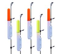 5 bastoncini luminosi da pesca, luce di allarme LED, bastoncini luminosi per canne da pesca, set di indicatori di morso di luci pieghevoli, supporto per luci flessibili, impermeabili notturne