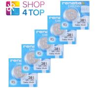10 x Renata 381 Pila Batteria Orologio Mercury Free Silver Oxide SR1120SW 1.55V