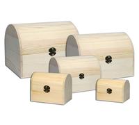 5 bauli in legno porta oggetti scatola per decoupage fai da te portagioie regalo