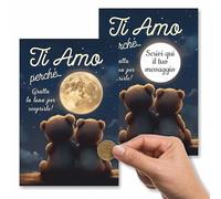 5 Biglietti Gratta e Vinci Personalizzati Ti Amo perché - Sorpresa Romantica al tuo Amore. Per Lui o per Lei, Fidanzato o Fidanzata - Messaggio d’Amore per San Valentino - Anniversario - Buste Incluse