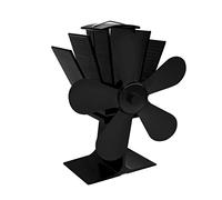 5- Blade Heat Powered Wood Stove Fan Silent- Running Thermal Power Fireplace Fan Energy- Saving Small Stove Fan for Energy- Saving Small Stove Fan (Color : Black)