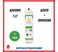 5 Bombole azoidro azoto idrogeno 0,95 litri a 110 bar per prova tenuta impianto