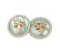 5 bottoni rotondi in metallo con strass a forma di ape, per cucito, artigianato fai da te, creazione di gioielli