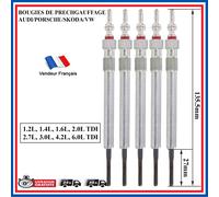 5 Bougie de Préchauffage PARTSLINE GE108 Alluminio M10x100 135mm 11V