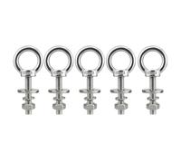 5 bulloni a occhiello in acciaio inossidabile con dado 10 x 50 mm di lunghezza per sollevamento della spalla per legare cinghie facili da usare anelli filettati resistenti bulloni a vite