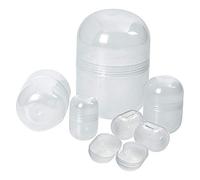 5 BUSSOLOTTI barilotti TRASPARENTI in plastica per alimenti porta kider SORPRESA per Uovo Cioccolato Uova di Pasqua - 7xh10,5cm