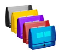 5 Buste Portadocumenti In Plastica A4, Cartelle Espandibili e Tasca per Eti3608