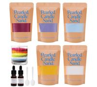5 Candele Profumate in Sabbia Perla Multicolore con 20 Stoppini, Olio Profumato a Rosa e Lavanda, Forniture per la Fabbricazione di Candele per Creare le Tue, Granuli di Cera di Sabbia, Polvere di