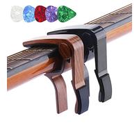 5 Capo per chitarra elettrica | 2 pezzi morsetto per capo in alluminio per chitarra | Capo per ukulele per basso elettroacustico e 5 plettri Zcsxk