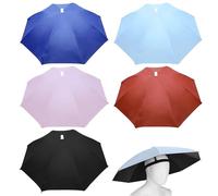 5 cappelli per ombrellone: 69 cm, con fascia elastica, cappello da ombrello pieghevole, per adulti e bambini, protezione UV, per la pesca, per la spiaggia, il ciclismo, la pesca, Nero, Rosa, Blu