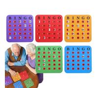 5 carte da bingo riutilizzabili, carte da bingo con cursori per otturatore, set di giochi classici con otturatore scorrevole Winndows, forniture per giochi con punta delle dita per casa/scuola