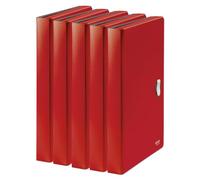 5 Cartelle espandibile archivio con chiusura Leitz in PP 250 fogli A4 rosso