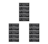 5 cartelli "No Solliciting" per porta d'ingresso - 10,6x3,5