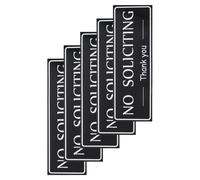 5 cartelli "No Solliciting" per porta d'ingresso - 10,6x3,5