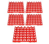 5 Cartoni Per Uova, Cassetta Per Uova da 30 Celle, Contenitori Per Uova in Plastica Riutilizzabili, Supporti Per Vassoi Per Uova di Gallina, Per Allevamento di Polli al Pascolo Familiare(红色)