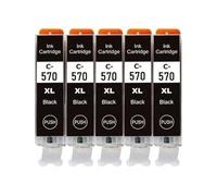 5 cartucce compatibili con Canon PGI-570 BK XL nero per Pixma MG5750, MG5751, MG5752, MG5753, MG6850, MG6851, MG6852, MG6853, MG7750, MG7751, MG752, MG753
