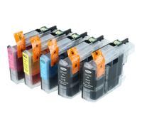 5 cartucce di inchiostro multicolore sostituisce Brother LC121M, LC121C + chip
