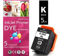 5 cartucce epson xp 6000 6005 6100 6105 compatibili per T202XL Nero normale